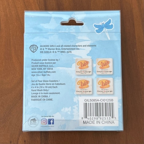 Luke's Diner Gilmore Girls Glass Coasters Set of 4 - Picture 6 of 6